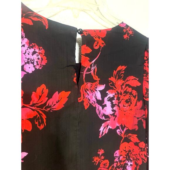 Harper 241 Floral Dress Black Red Large Womens Cocktail Party Cruise Church Chic - Picture 8 of 9